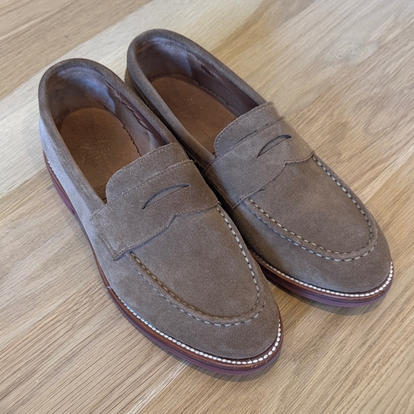 Men's JCrew tan gold Suede Loafer Shoes - Picture 1 of 7